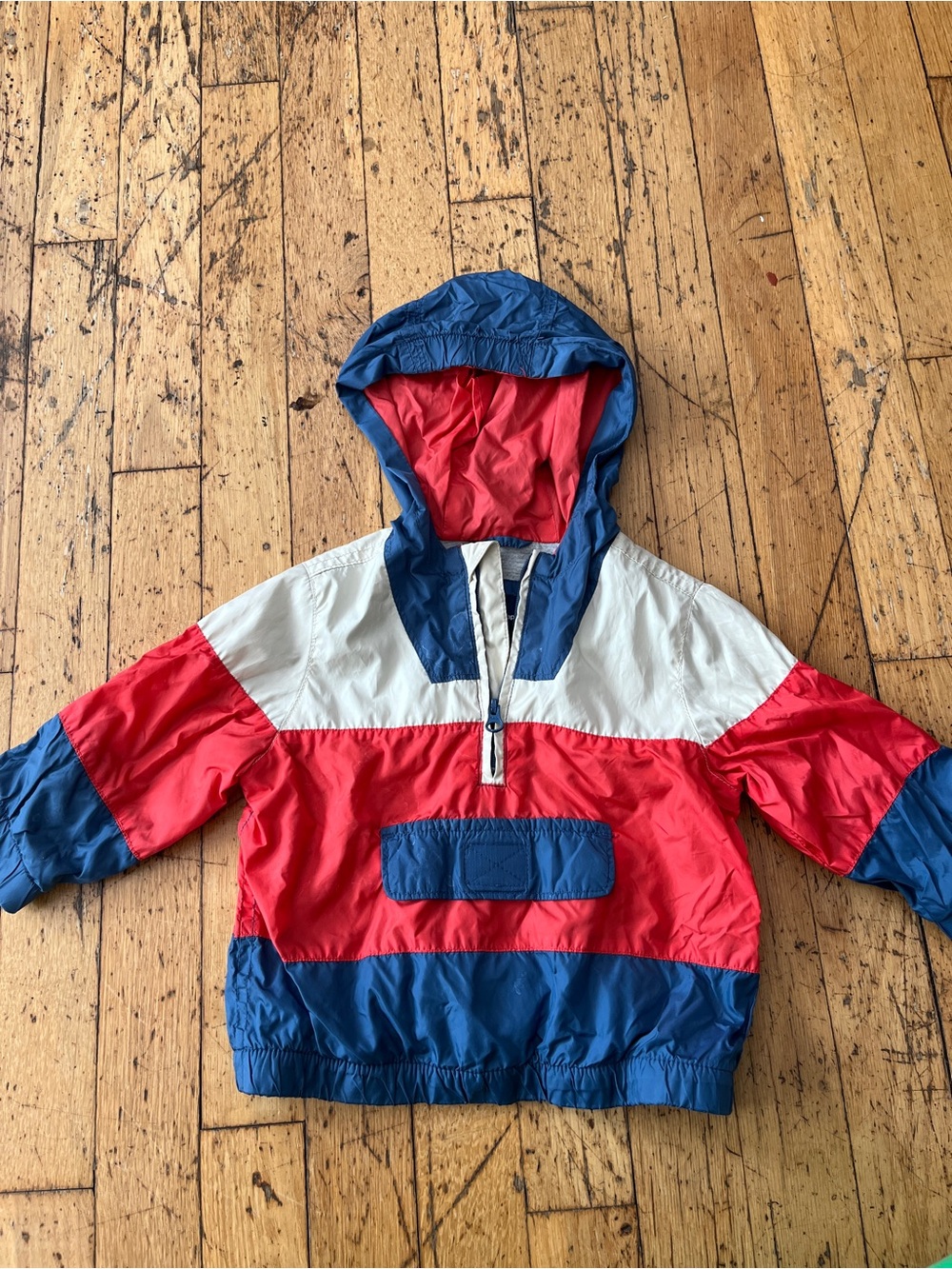 BabyGAP Colorblock Hooded Pullover - Red, Blue & White